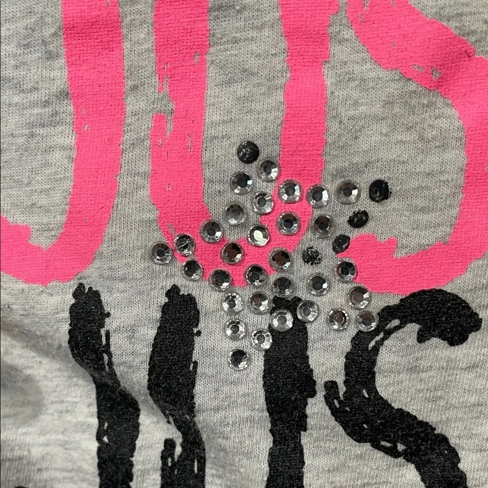Justice Gray Tee with Pink and Black Accents